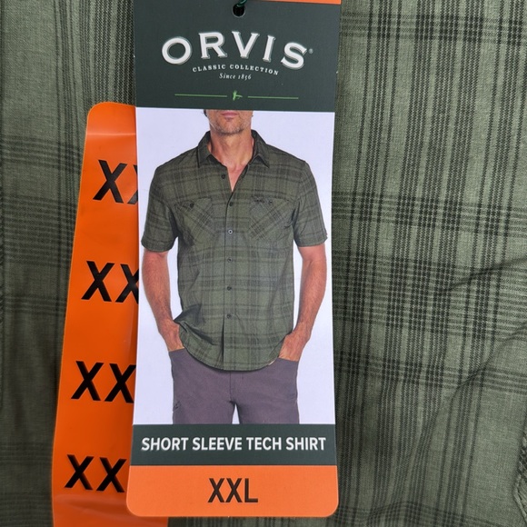 Orvis Mens Short Sleeve Button UpTech Pocket Shirt Size XXL-NWT - Picture 1 of 8